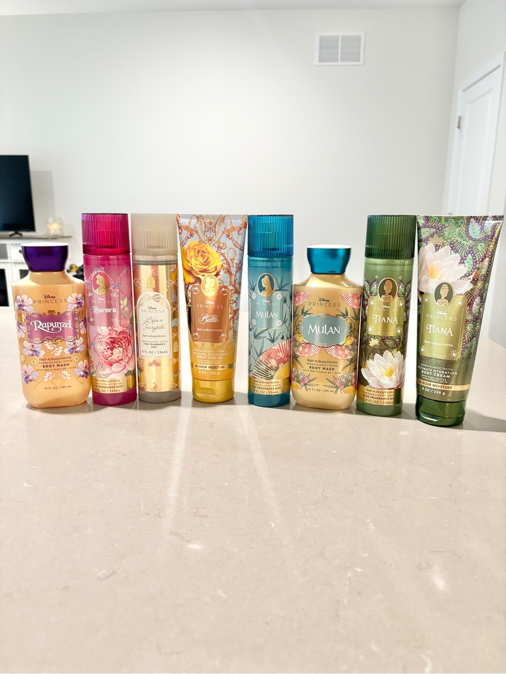 Bath & Body Works Disney Princess Rare 8 Piece Bundle Belle Mulan Tiana
